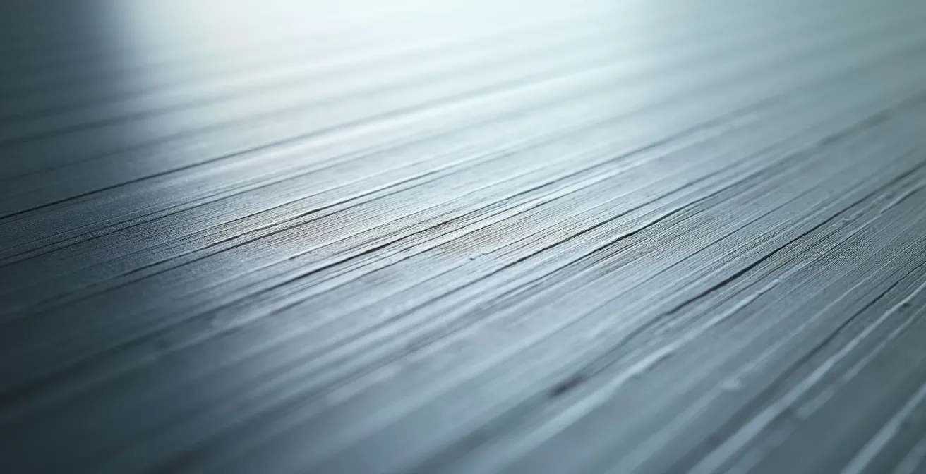 Low-angle dark-field illumination revealing surface scratches on metallic component