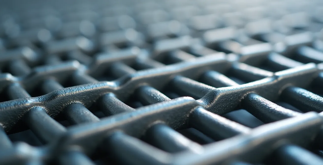 Close-up view of industrial heat recovery exchanger showing metallic fins and thermal surfaces