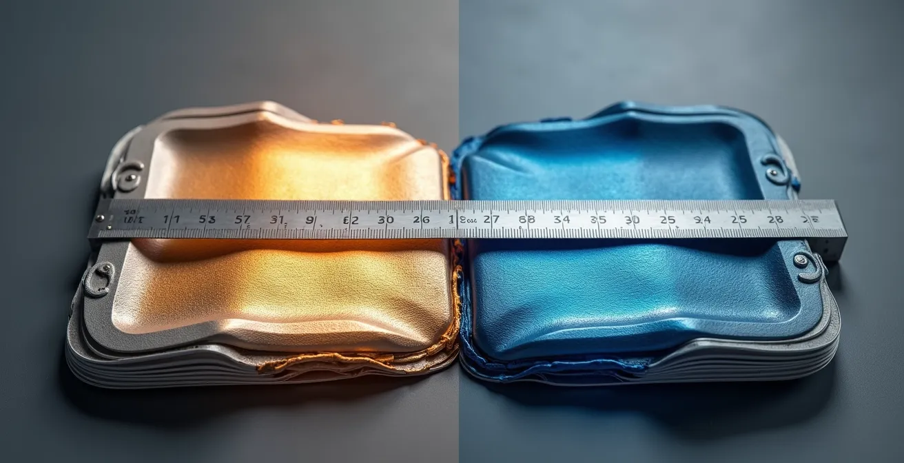 Cross-section view showing TIG welding distortion patterns on aluminum battery tray
